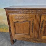 Low Norman sideboard carved in 19th century oak
