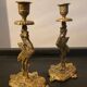 Pair of old bronze candlesticks