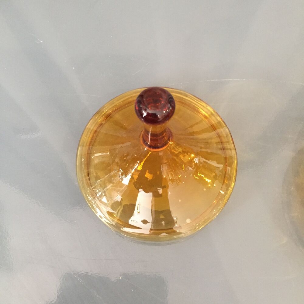 Amber glass candy or standing cup
