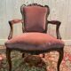 Fauteuil cabriolet de style Louis XV  velours rose