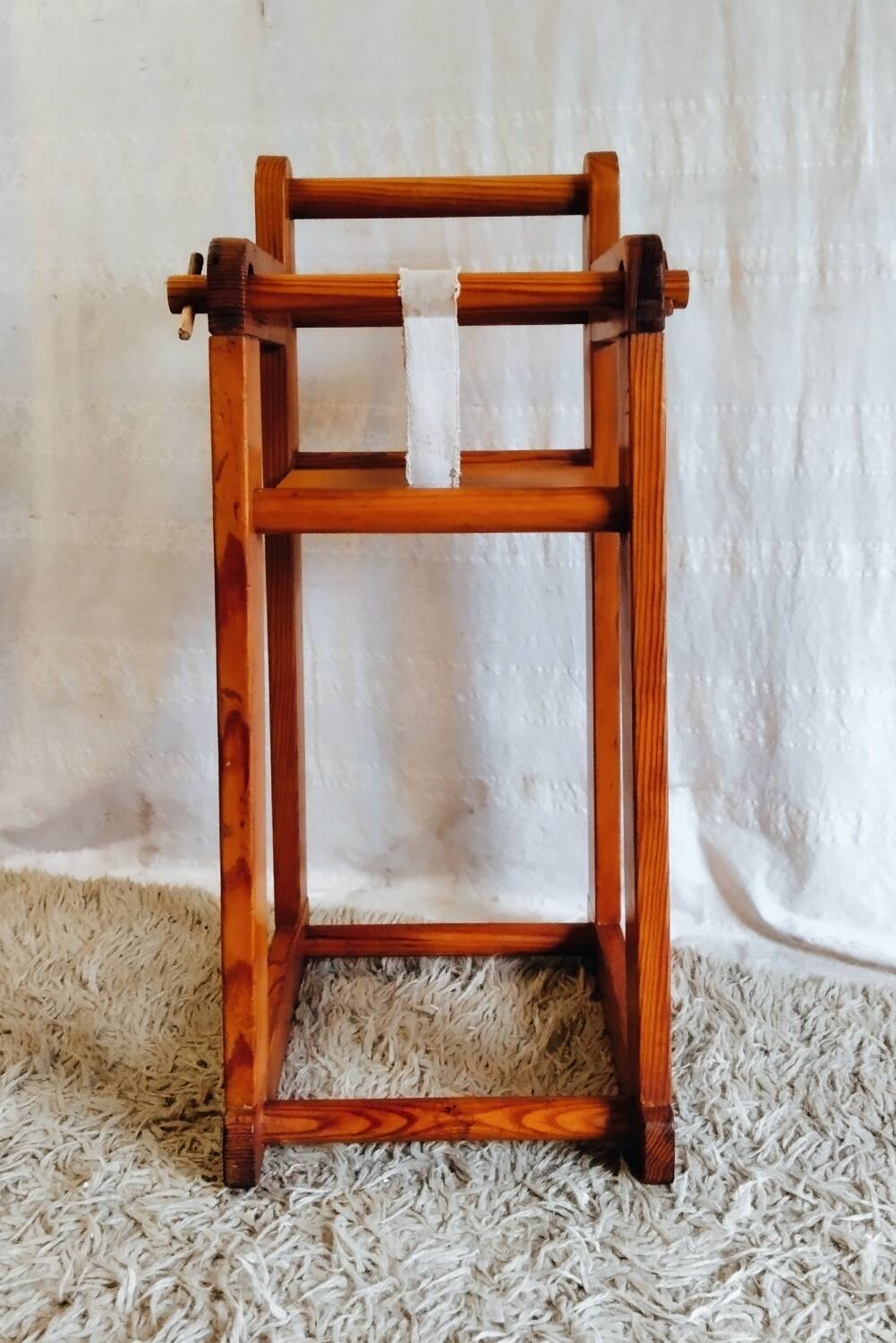 High chair for baby in solid pine - mid 20th century.