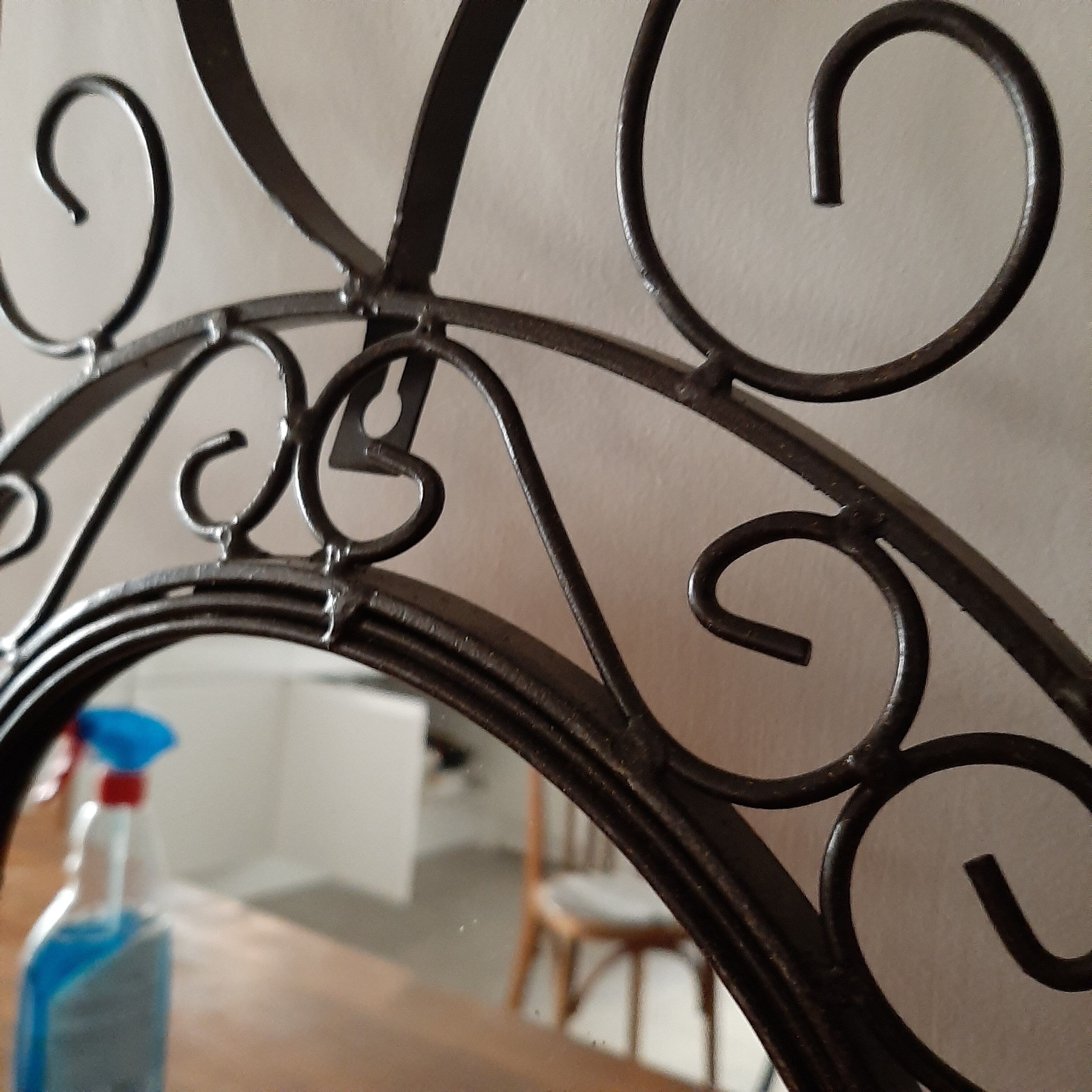 Wrought iron sun mirror