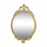 Italian oval brass medallion mirror