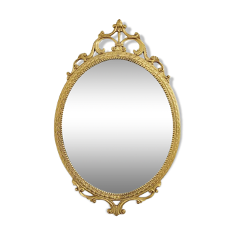 Italian oval brass medallion mirror