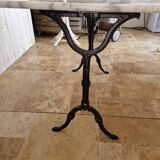 Bistro table marble top & cast iron base