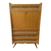 Vintage wood/wicker secretary