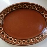Oval plate in varnished sandstone 70'