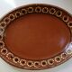 Oval plate in varnished sandstone 70'