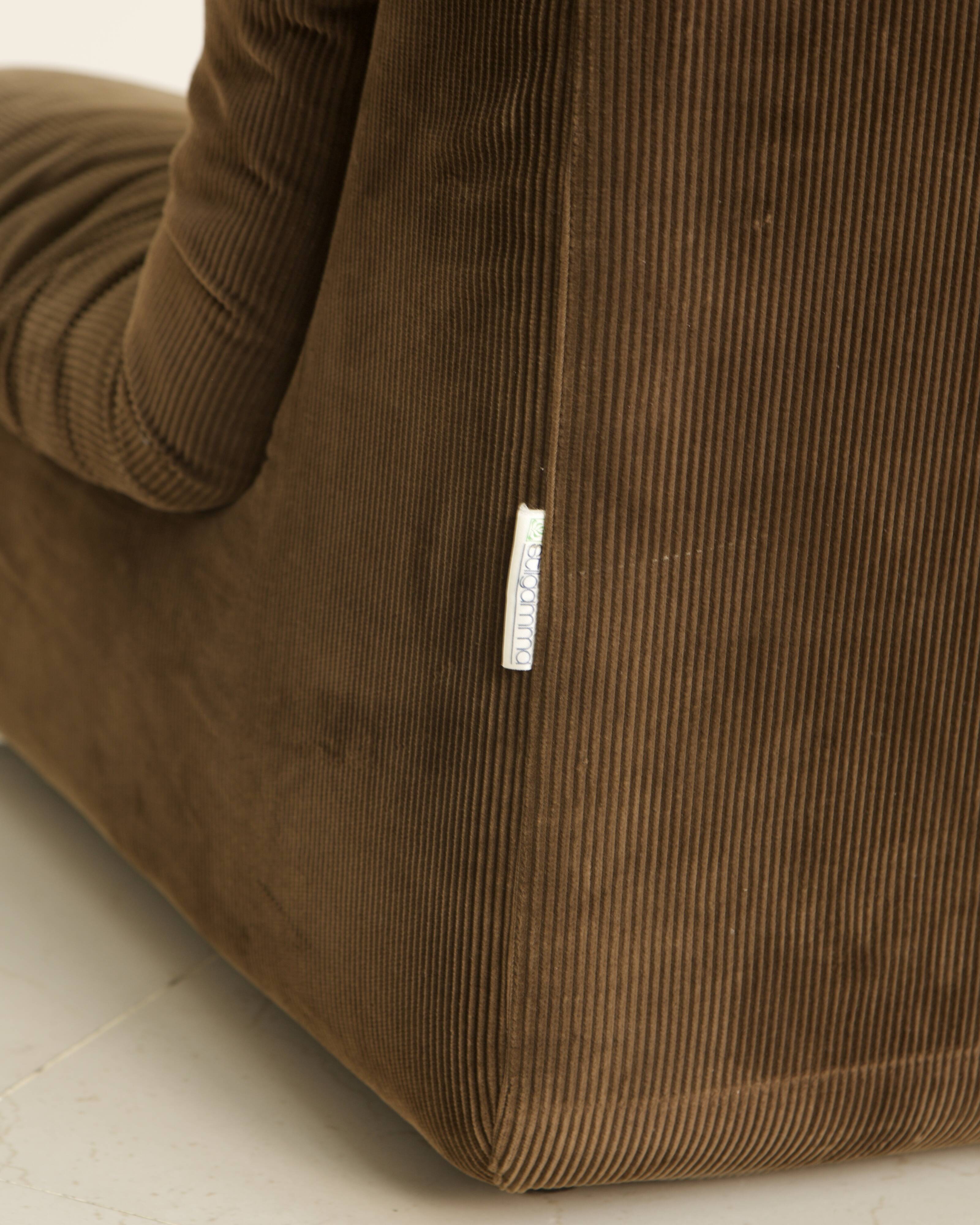 Canapé modulable en velours marron par Stilgamma 70's