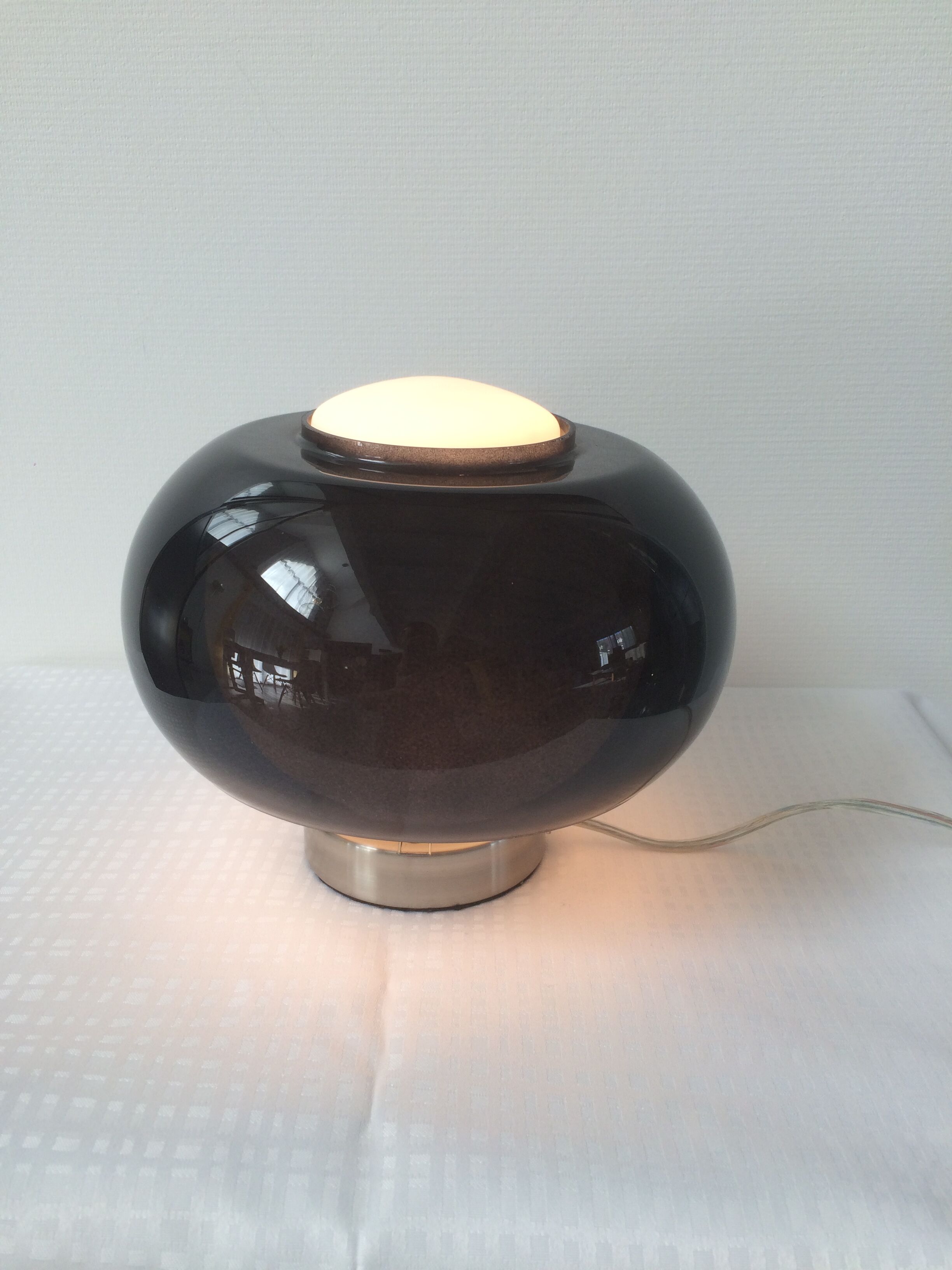 Lamp in black glass from the 1960s