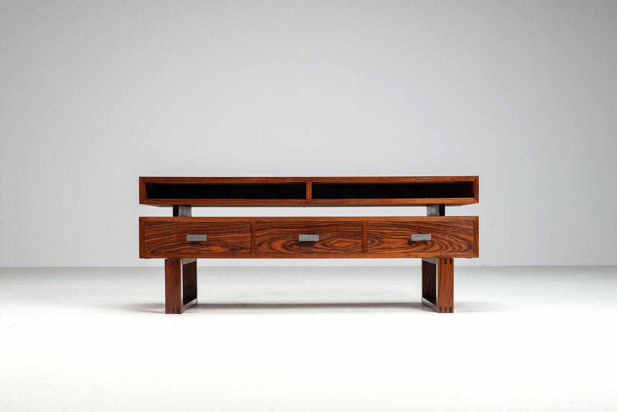 Mid-century modern floating media console in rosewood, Denmark, 1960
