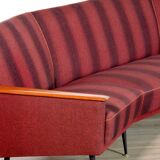 Rare curved vintage teak canapé 1950s / Decor series Deutschland 83