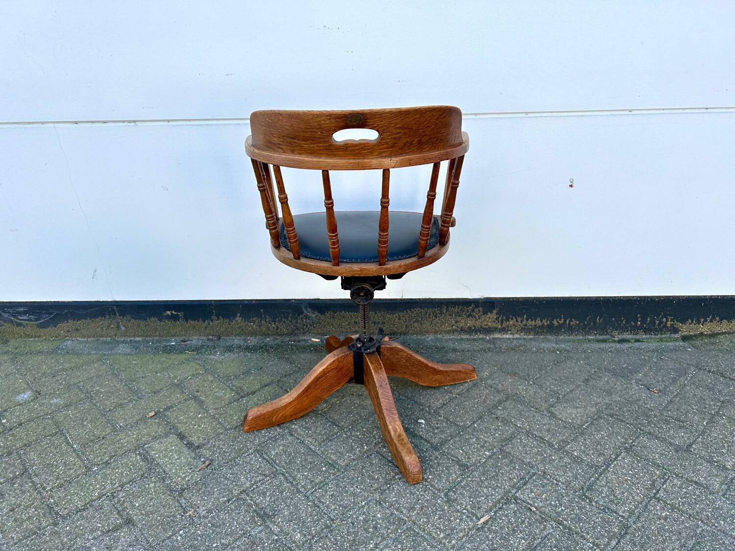 Antieke Eikenhouten Bureaustoel