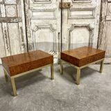 Pair of bedside tables forming end tables by Guy Lefèvre for Maison Jansen circa 1970