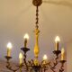 Lustre baroque en laiton massif