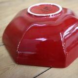 Charolles earthenware salad bowl/deep dish in burgundy color