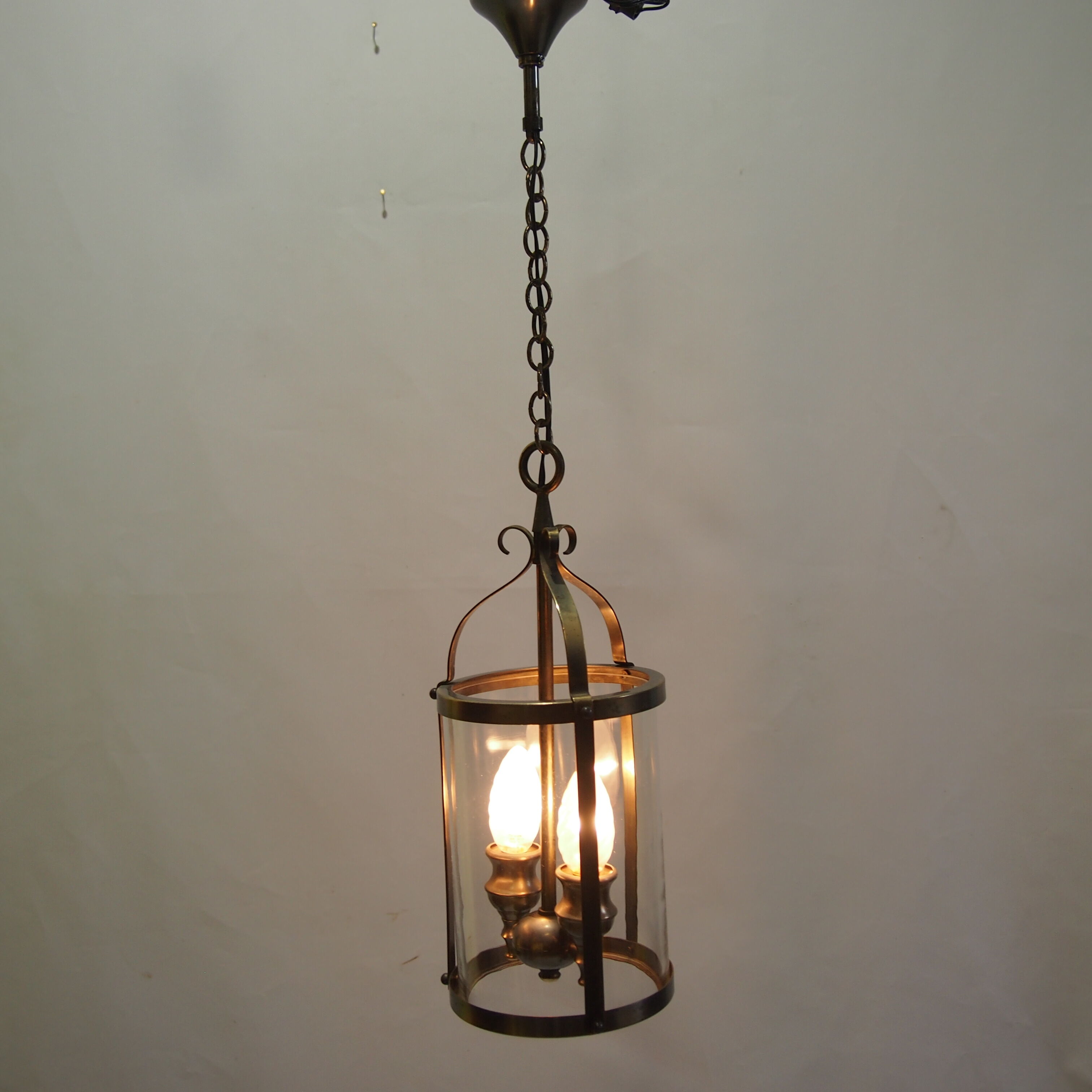 Pair of Vintage Lantern/Brass Suspension
