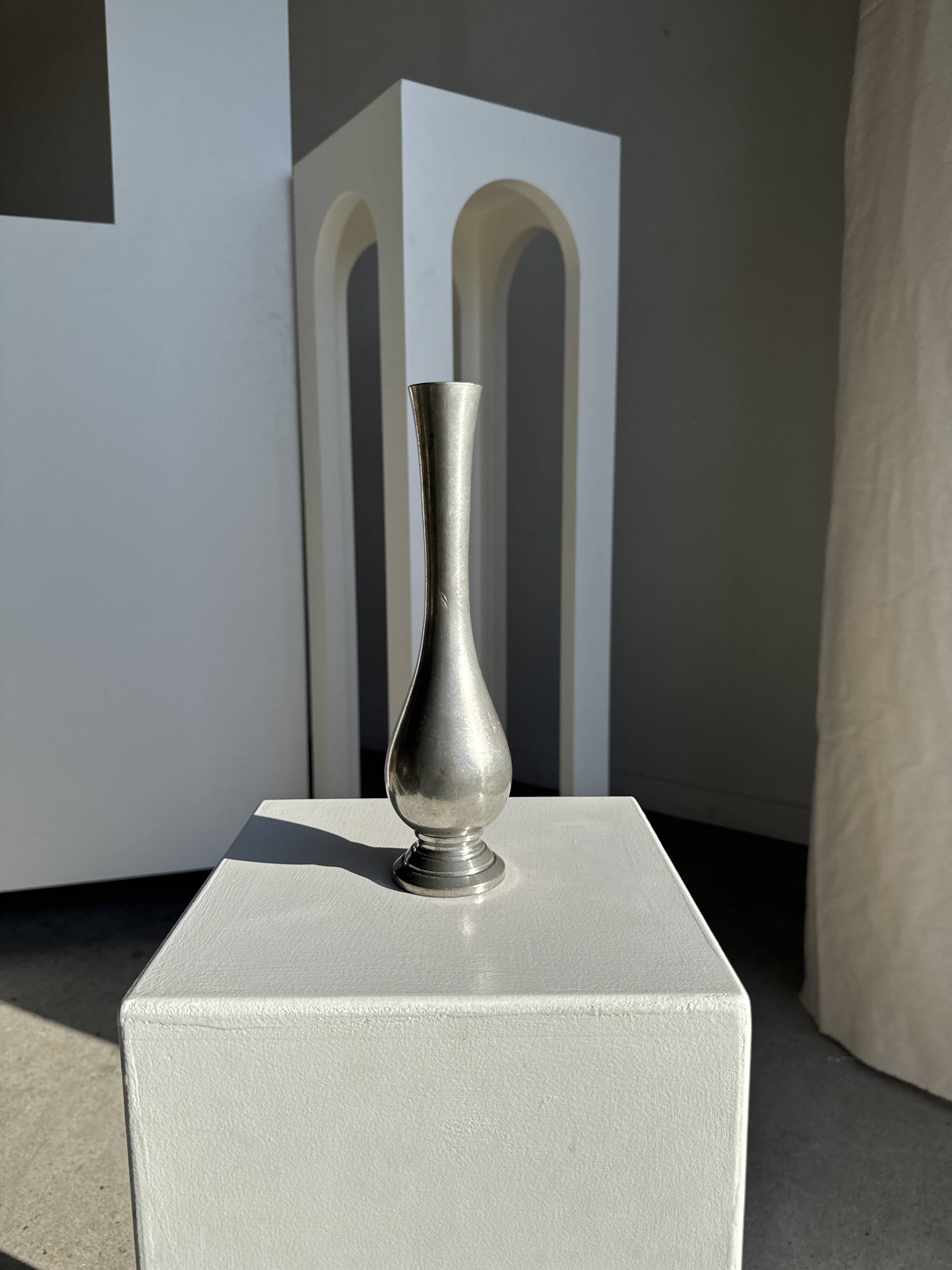 Vintage silver-plated floor vase