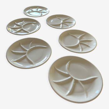 Assiettes blanches porcelaine lot de 6 pillivuyt