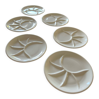 White porcelain plates set of 6 pillivuyt