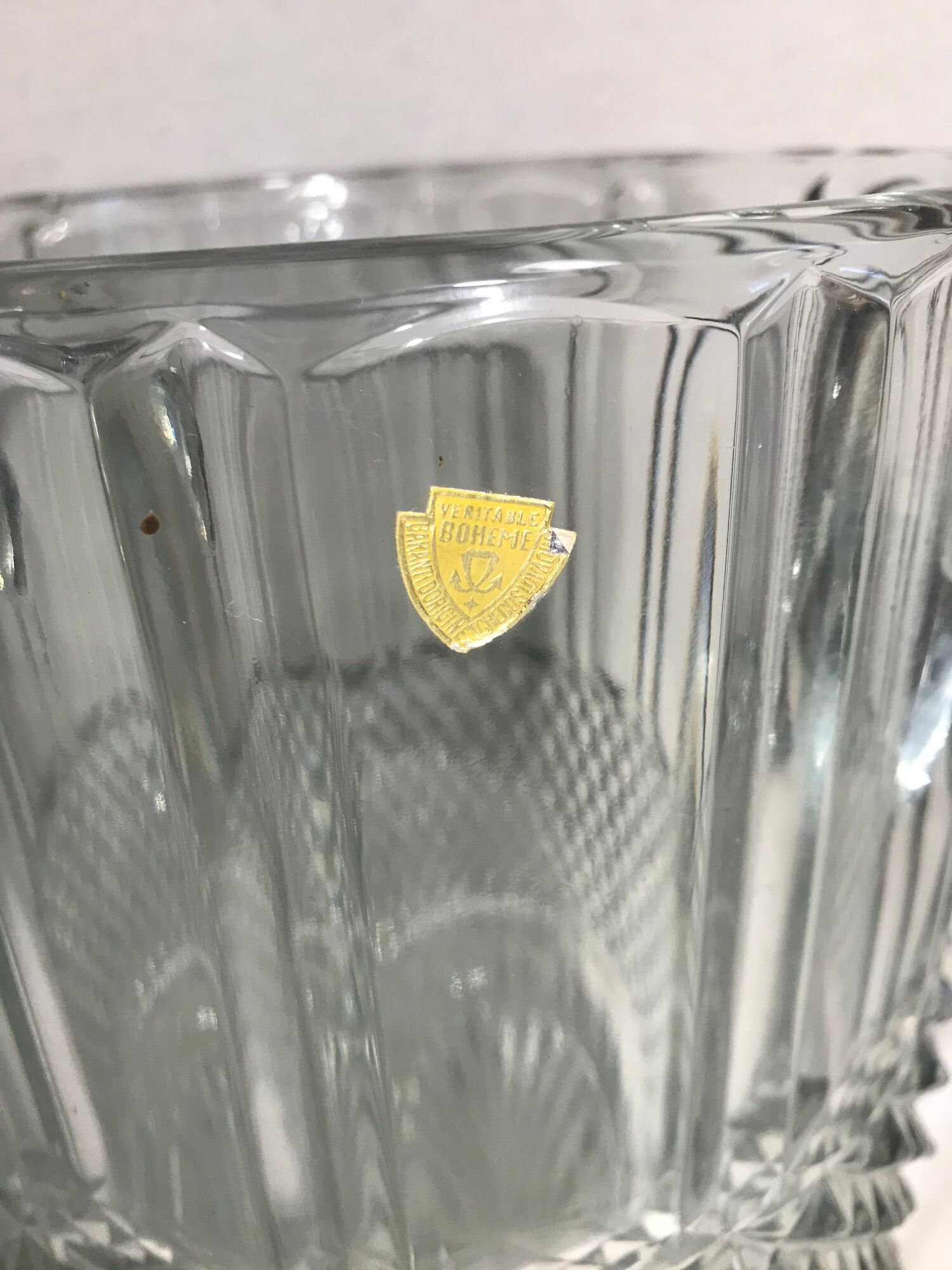 Old glass mold bohemian bar vintage crystal champagne bucket