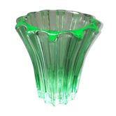 Ancien vase p d’avesn verre vert uranium made in france vintage
