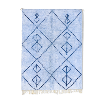 Tapis marocain moderne bleu art contemporain 300x370cm
