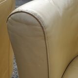 Camel leather club armchair
