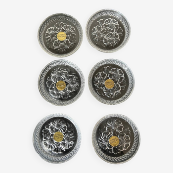 Set of 6 Cristal d'arcques coasters