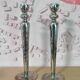 Pair of hammered metal candlesticks