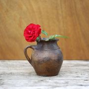 vintage handle pot, spoon pot, vintage pottery, kitchen, flower pot, interior decor
