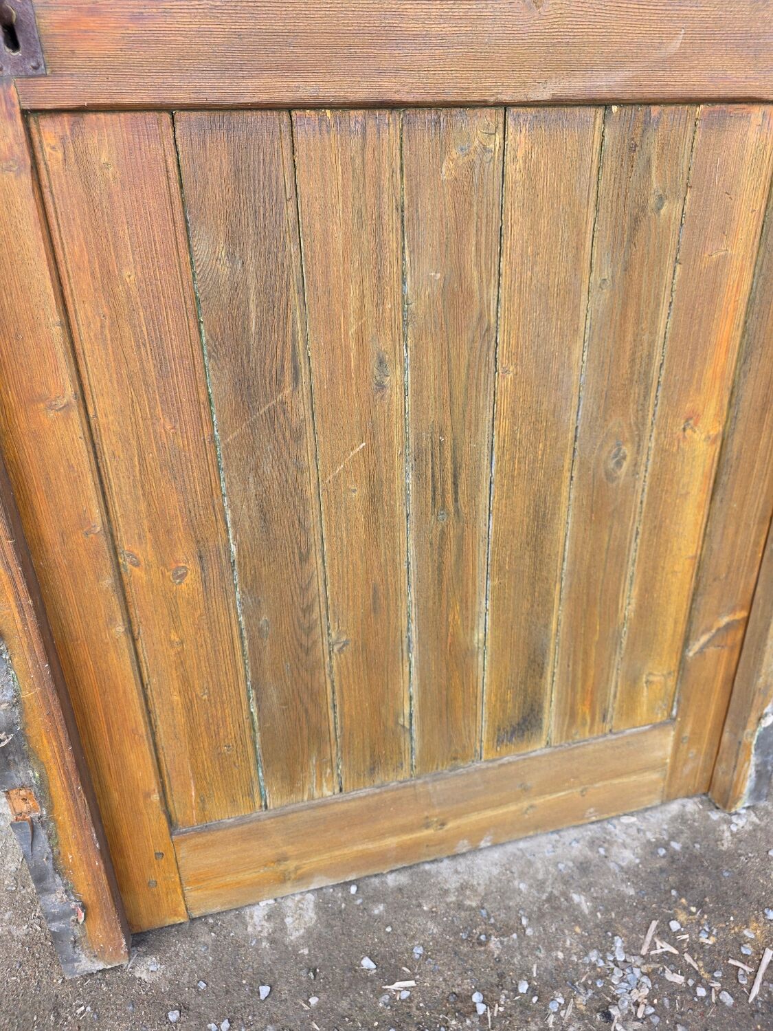 Old fir door, with frame