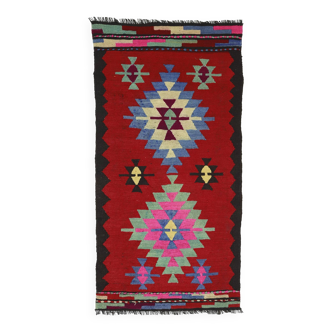 Tapis Kilim turc anatolien vintage fait main 143 cm x 80 cm