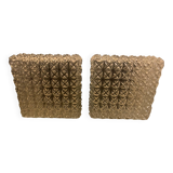 Ceiling light, square wall light in chiseled glass