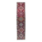 Tapis de couloir vintage turc noué à la main