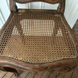 Antique Louis XV chair – molded natural wood / cane base