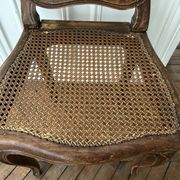 Antique Louis XV chair – molded natural wood / cane base