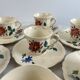 Set of 8 hand-painted coffee cups Sarreguemines Terre de fer