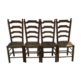 Ensemble de 4 chaises à hauts dossiers en chêne