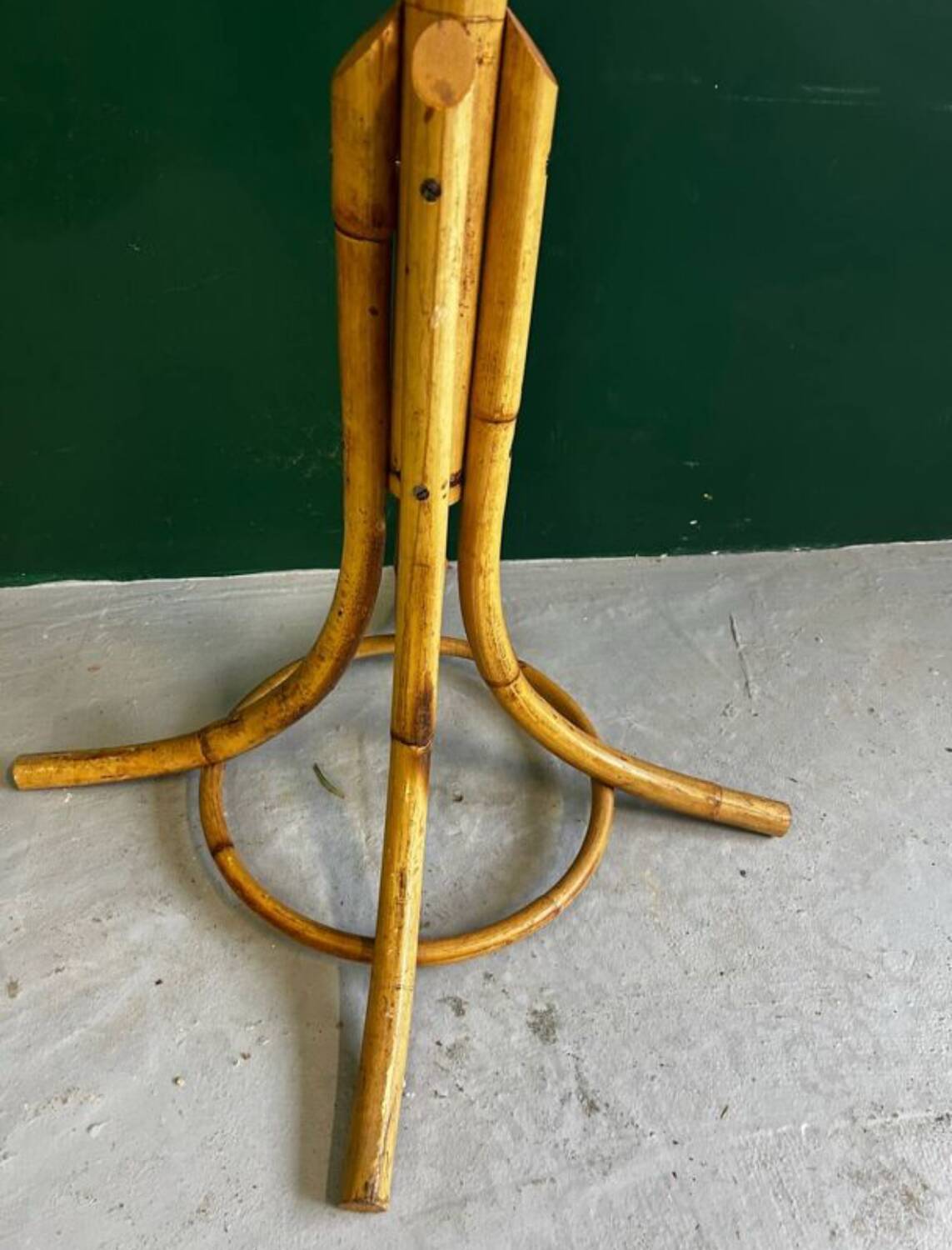 Curved rattan coat rack, 1950s-1970s