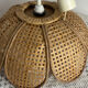 Natural woven wicker flower suspension