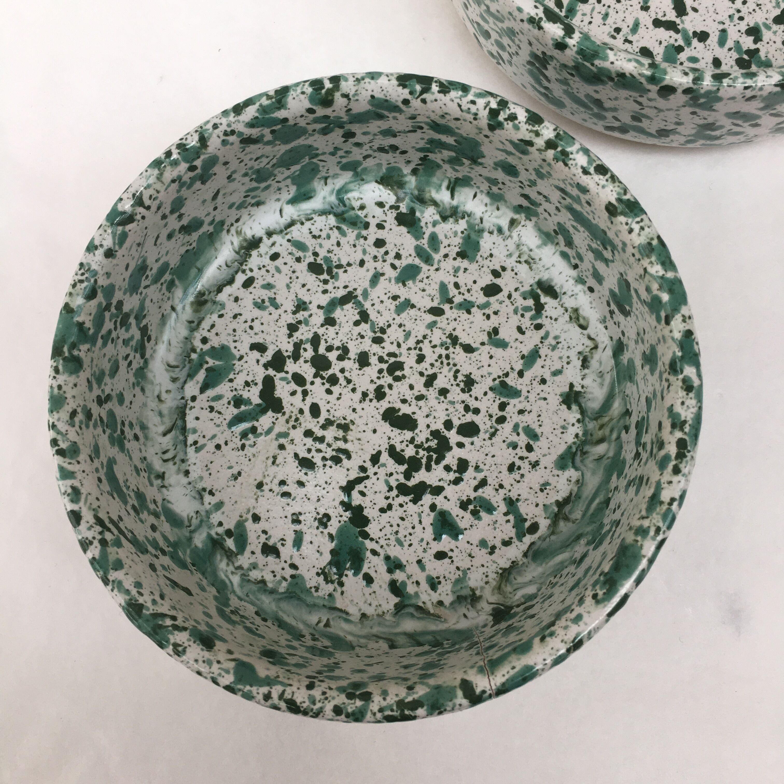 Set of two cups in speckled ceramic handmade