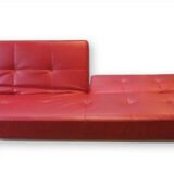 Red leather sofa