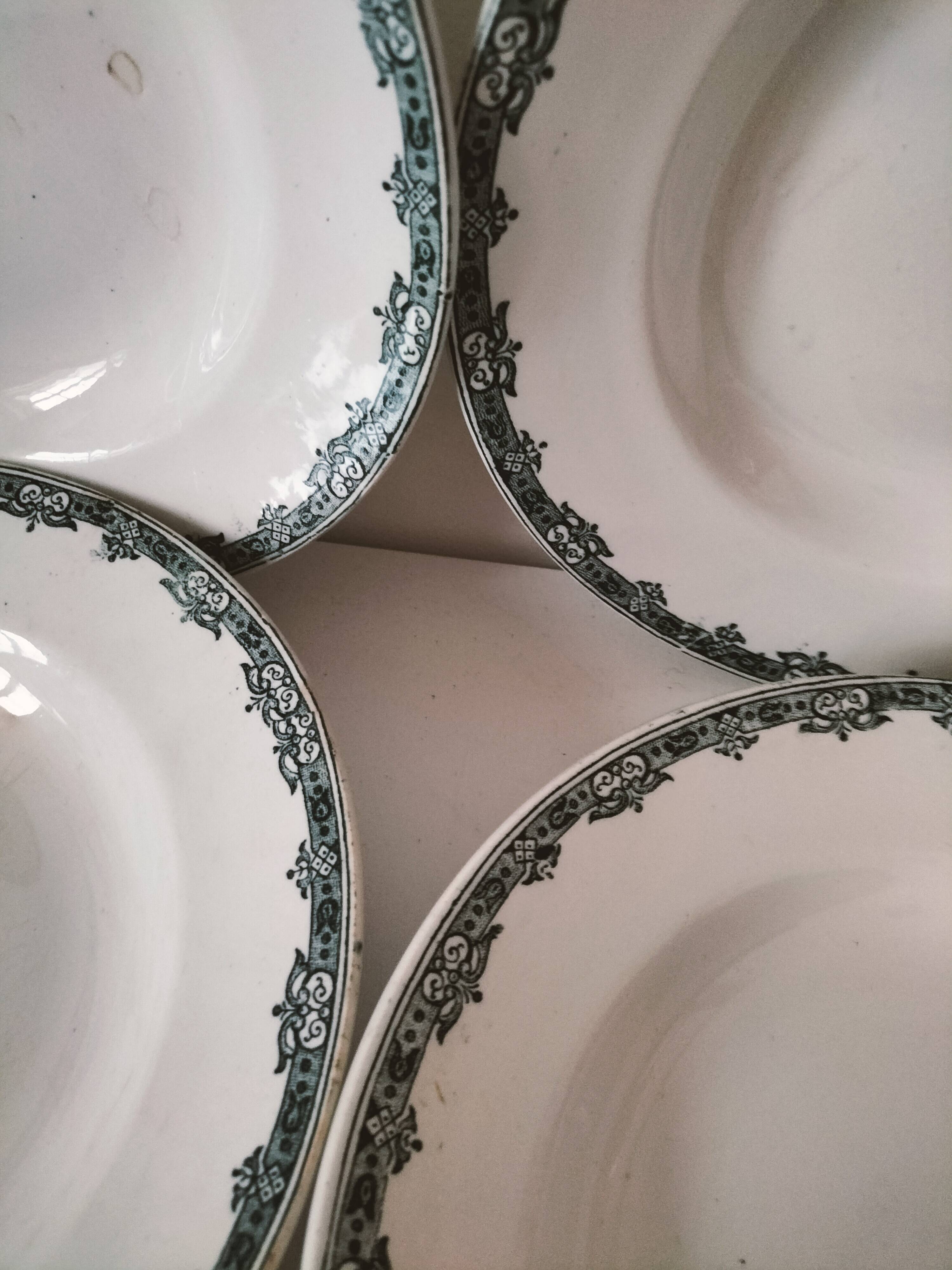 Set of 6 antique soup plates – Ironstone, circa 1900