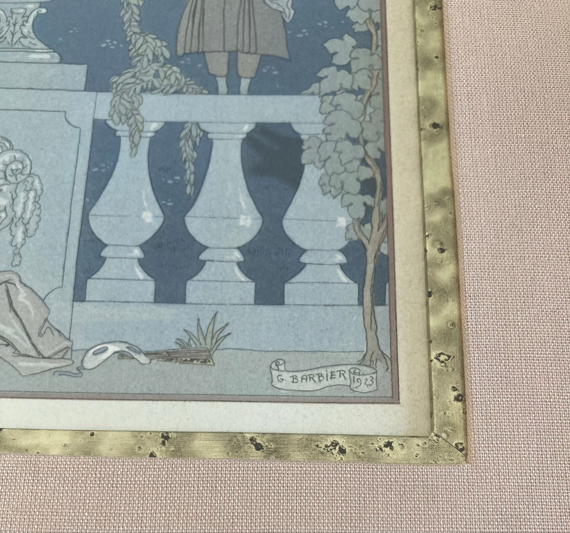 Framed lithograph signed by Georges Barbier (1882-1932)