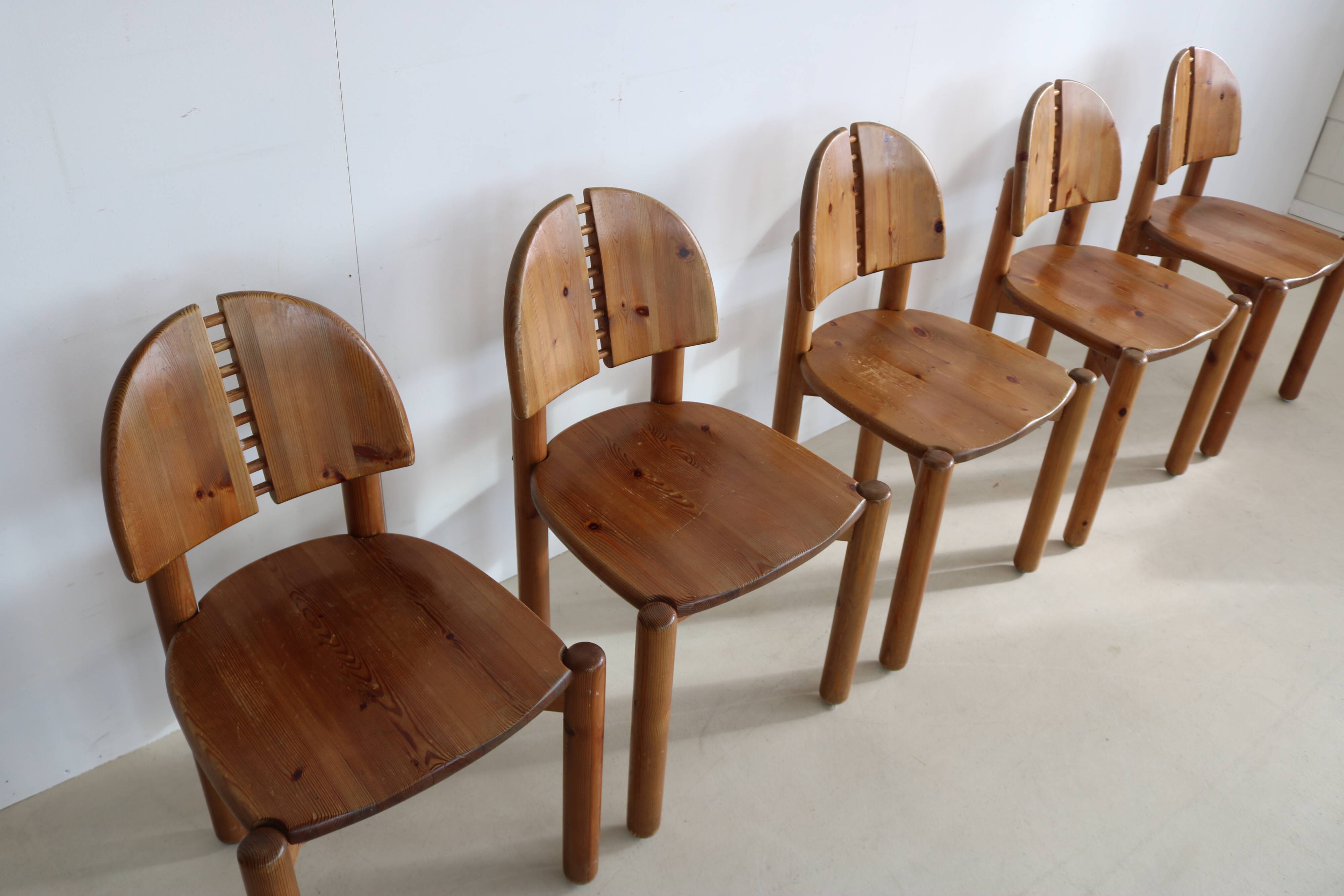 set of 5 dining chairs in style of Rainer Daumiller