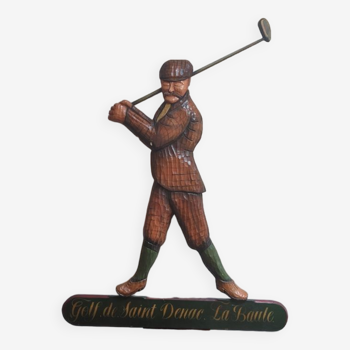 Grand golfeur en bois sculpté