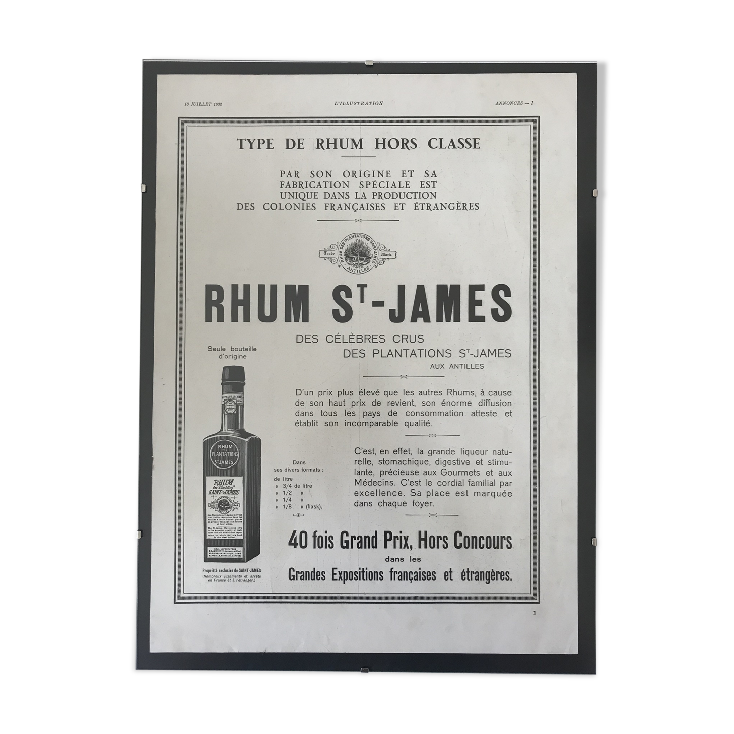 Advertising poster Rhum St-James 1932