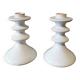 Pair of artisanal ceramic candlesticks Morocco