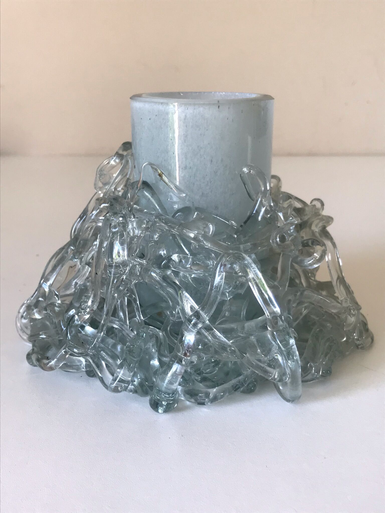 Design glass vase annees 80
